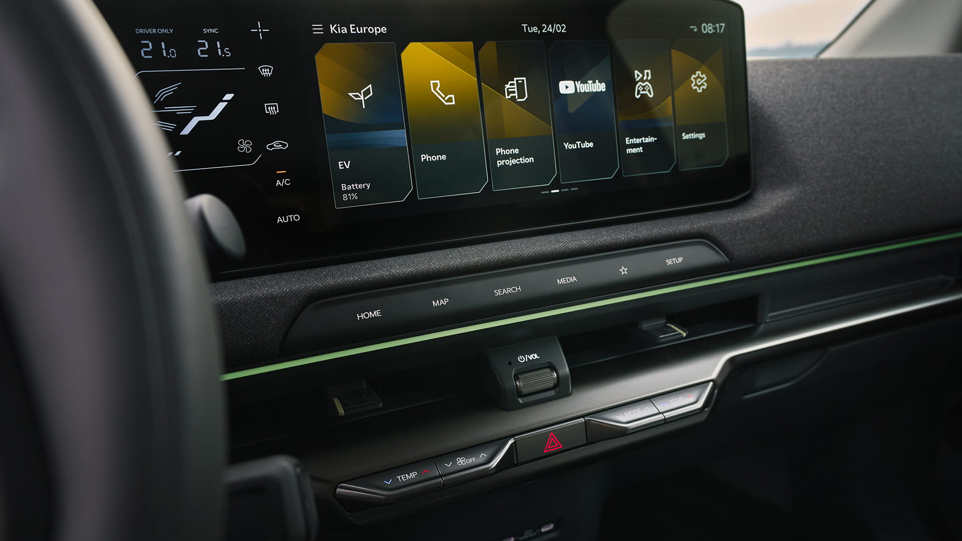 Wnętrze Kia EV2 – detal